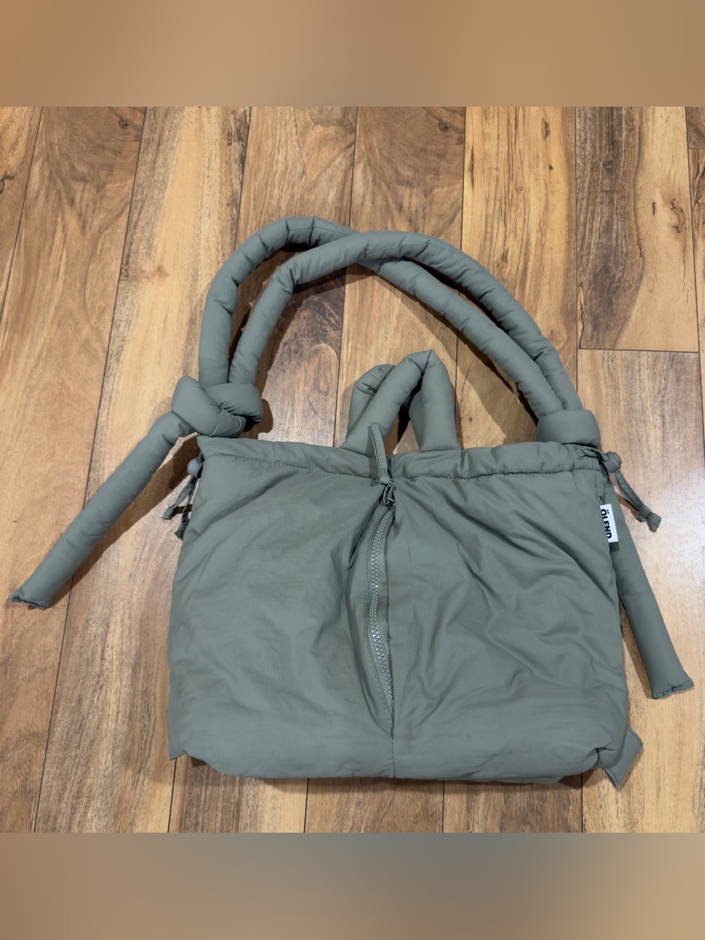 Ölend Ona Soft Bag Olive Green Puffer Nylon Shoulder Crossbody Tote Bag